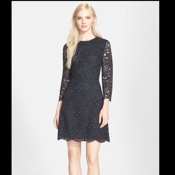 Tory Burch Navy Green Lace Dress - Picture 3 of 7